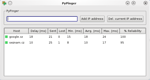 PyPinger screenshot